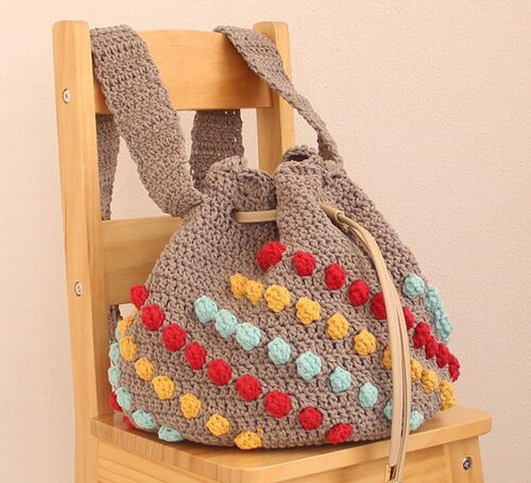 Cotton Waves Circular Crochet Handbag