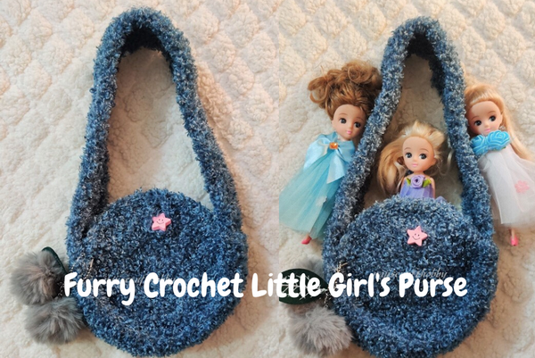 Furry Crochet Little Girl's Purse