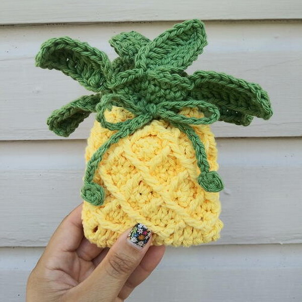 Pineapple Soap Cozy (or Small Gift Bag)