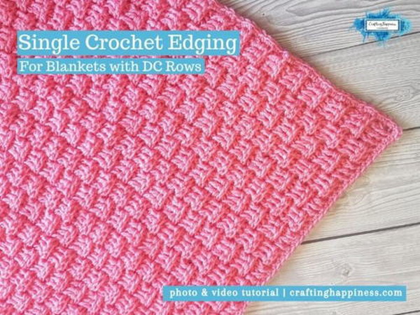 Single Crochet Border For Blankets With Dc Rows