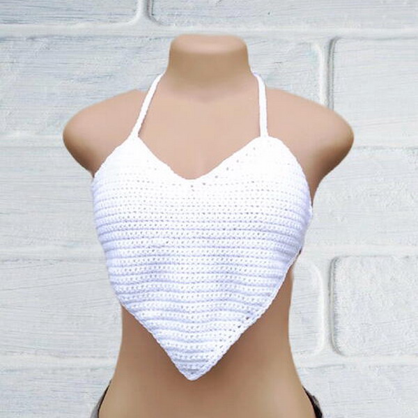 Crochet Heart Shaped Crop Top Pattern