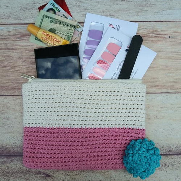 Dip-dyed Cosmetic Bag (or Crochet Hook Pouch)