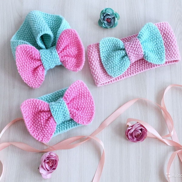 How to crochet a baby headband with bow