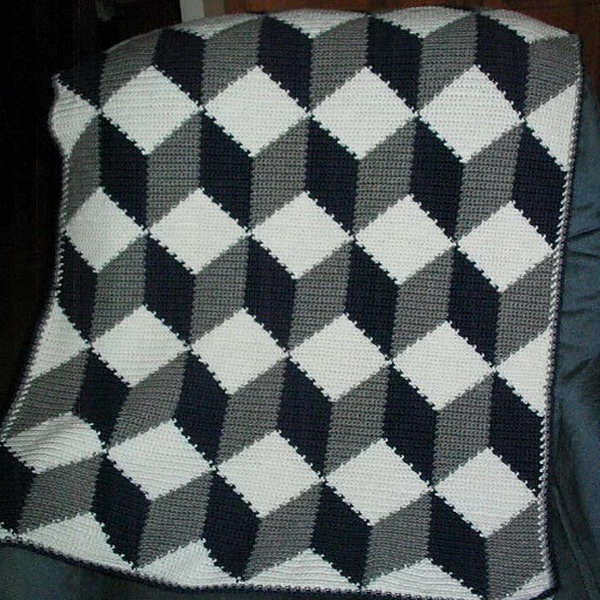 Tumbling blocks crochet pattern