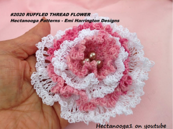 Ruffled Thread Crochet Flower Free Pattern