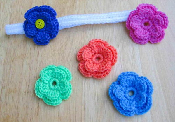 Changeable Flower Headband Free Crochet Pattern