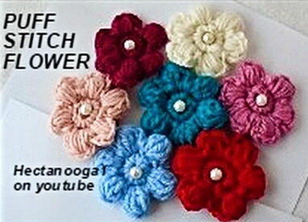 Puff Stitch Flower Free Crochet Pattern