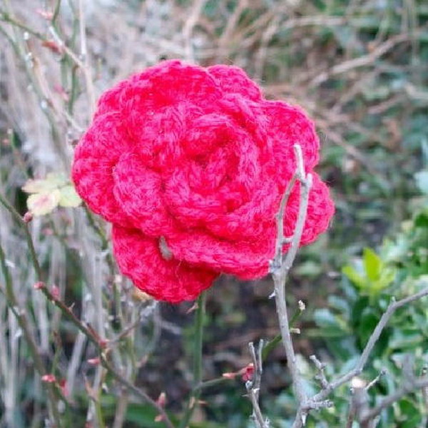 Rose Brooch Free Crochet Pattern
