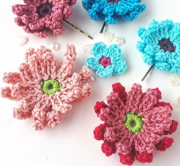 Gerbera Crochet Flowers Free Pattern