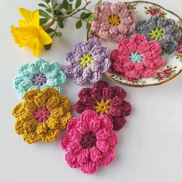 Bramble Crochet Flowers Free Pattern