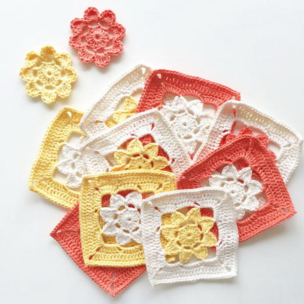 Easy Peasy Flower Squares free pattern