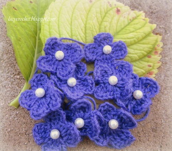 Glamorous Pearl Center Flowers Free Crochet Pattern