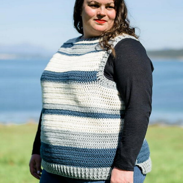 Striped Vest Free Crochet Pattern