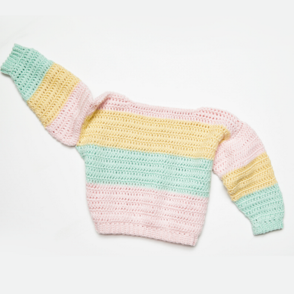 Children’s Pastel Stripes Sweater Crochet Pattern