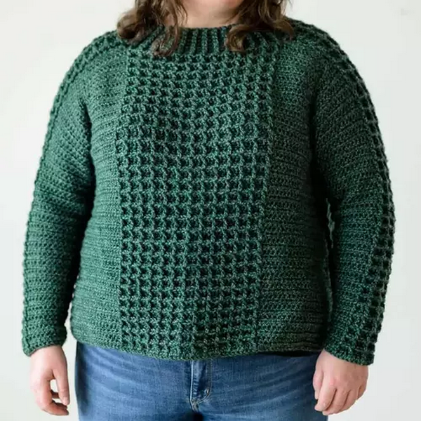 Waffle Crochet Sweater Free Pattern