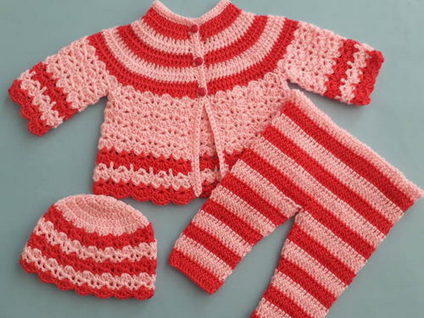 Crochet Round Neck Baby Jacket Sweater