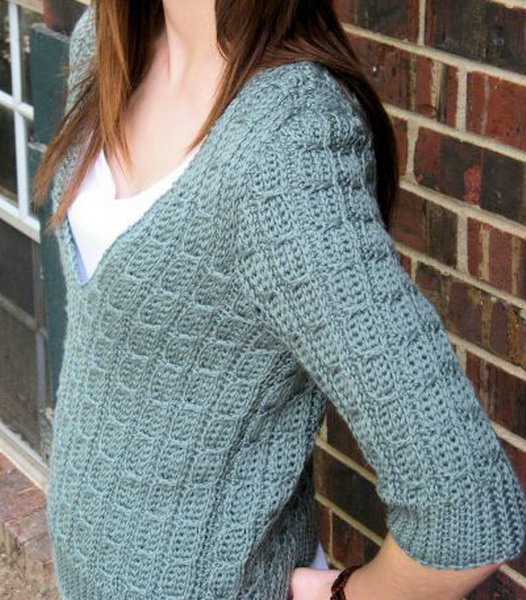 Mock Cable Pullover Free Crochet Pattern