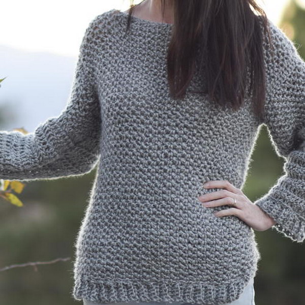 Knit-Like Crochet Sweater Free Pattern