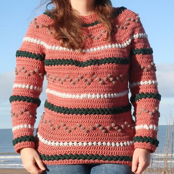 Beads And Bobbles Crochet Sweater Free Pattern