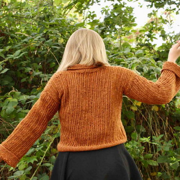Cinnamon Spiced Ribbed Sweater Crochet Pattern
