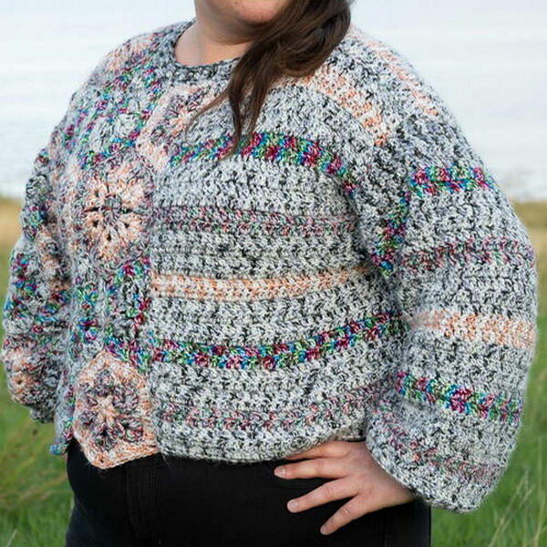 Hexagon Crochet Sweater Free Pattern