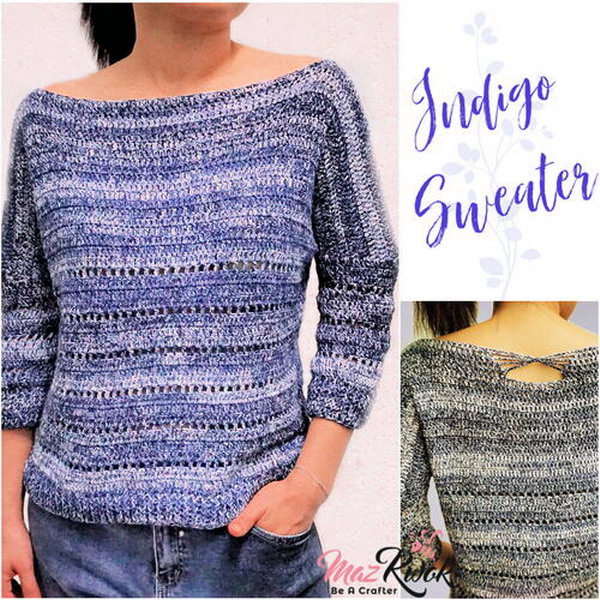 Indigo Sweater Free Crochet Pattern