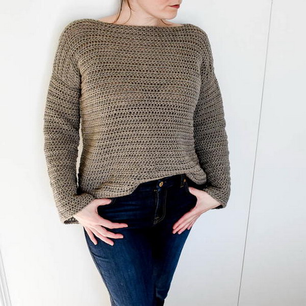 Bell Crop Sweater Free Crochet Pattern