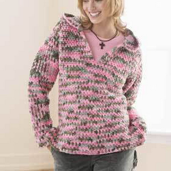 Crochet Hooded Sweatshirt Free Pattern