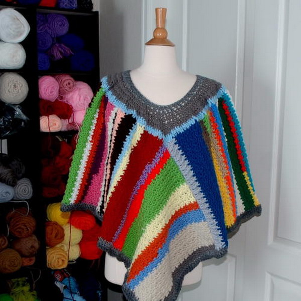 Scrap Happy Crochet Poncho