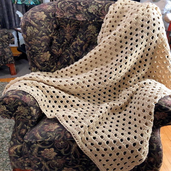 Classically Simple Crochet Shell Blanket
