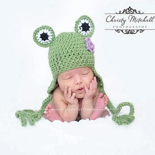 Frog Hat With Ear Flap Feet + Cookie Monster Option