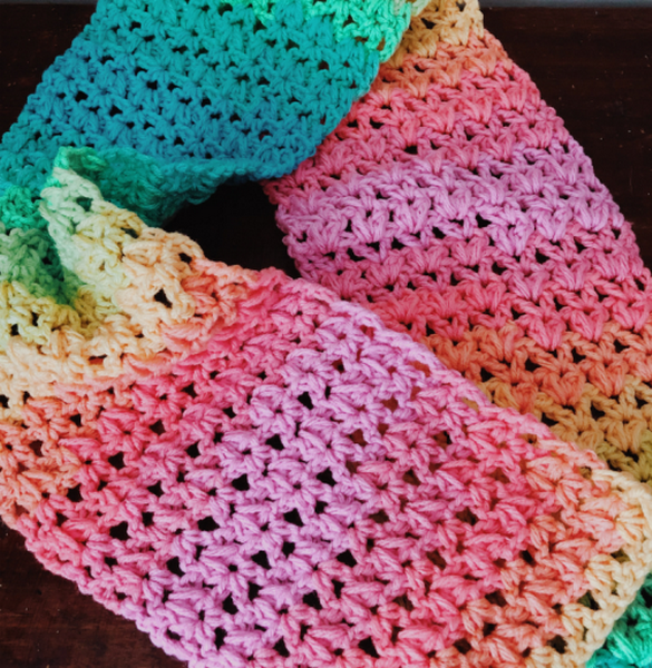 Easy V-stitch Scarf Free Crochet Pattern