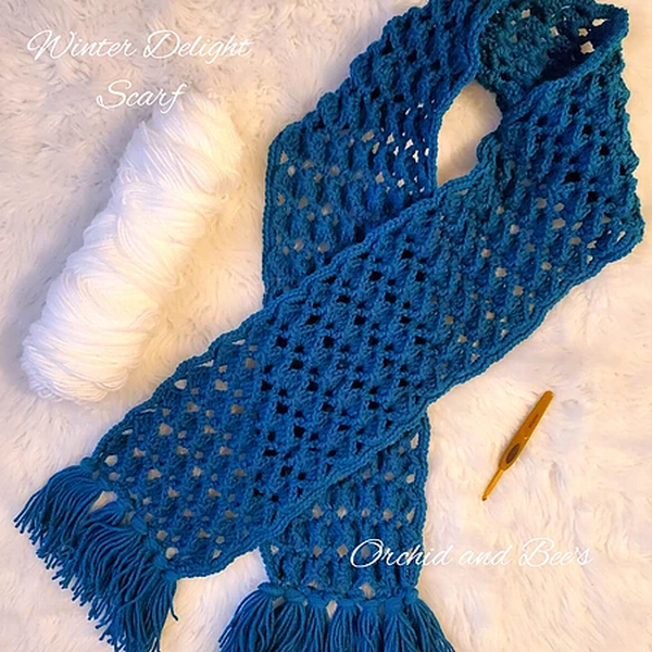 Winter Trellis Scarf Free Crochet Pattern