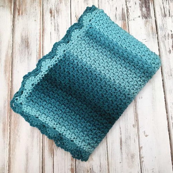 Elegant Ombre Baby Blanket Free Crochet Pattern
