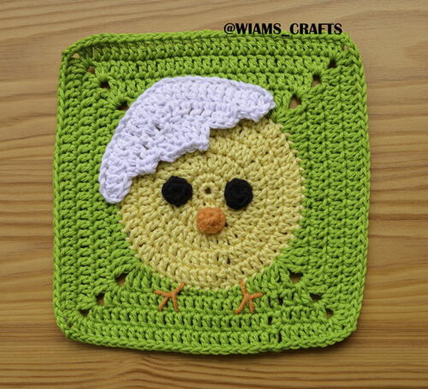 Easter Chick Granny Square