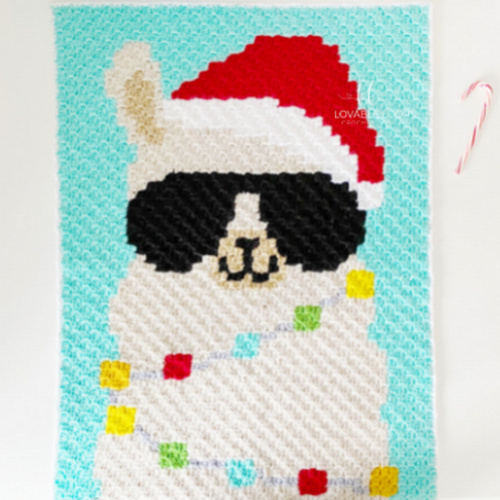 Christmas Llama Blanket Free Crochet Pattern