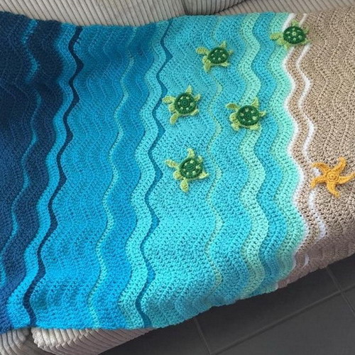 Baby Sea Turtle Blanket Free Crochet Pattern
