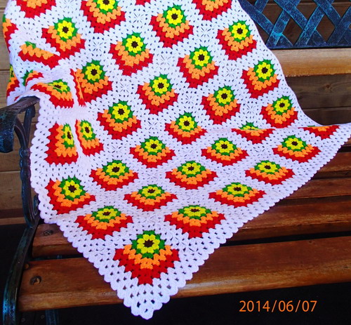 Mitered granny square blanket