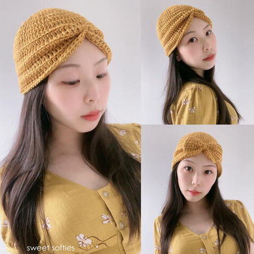 Easy Ribbed Turban With Bow