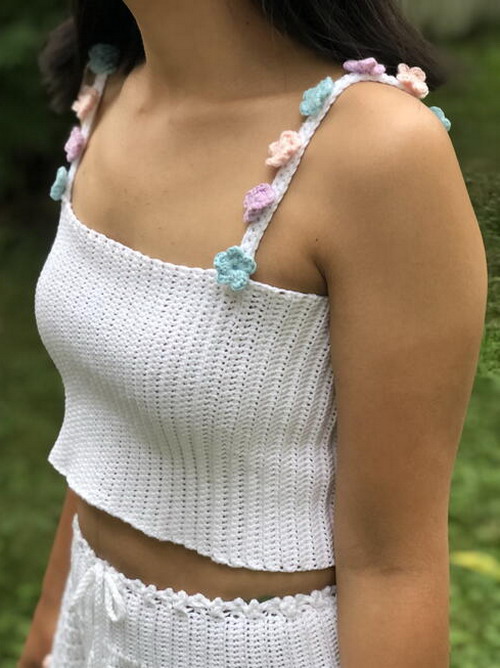 Crochet Flower Crop Top