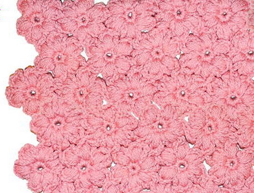 Puff Stitch Flower Blanket Aghan