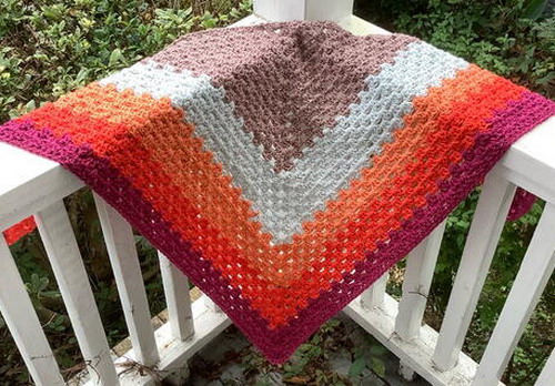 Granny Triangle Crochet Shawl