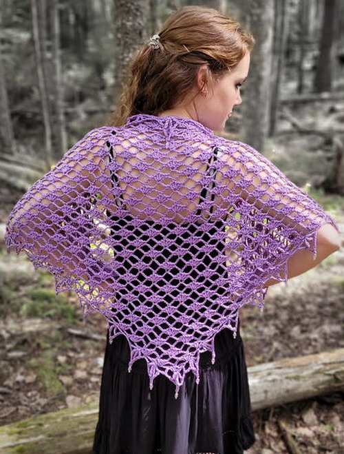 Lacy Shells Shawl Free Crochet Pattern