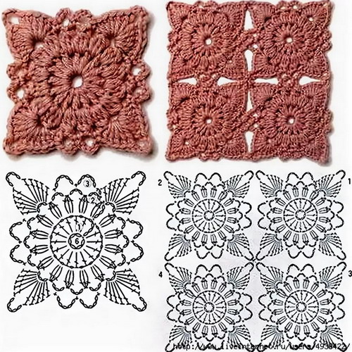 Crochet square motif