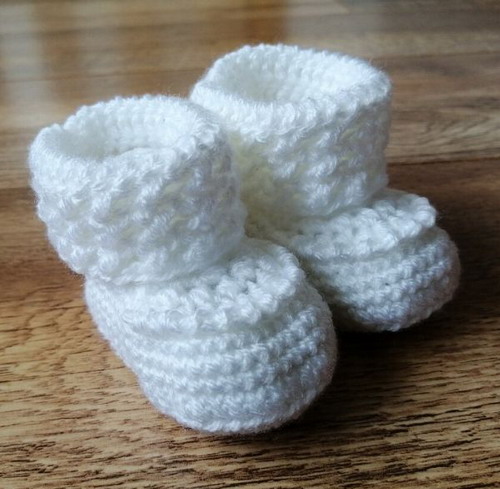 Cuffed Baby Booties Free Crochet Pattern