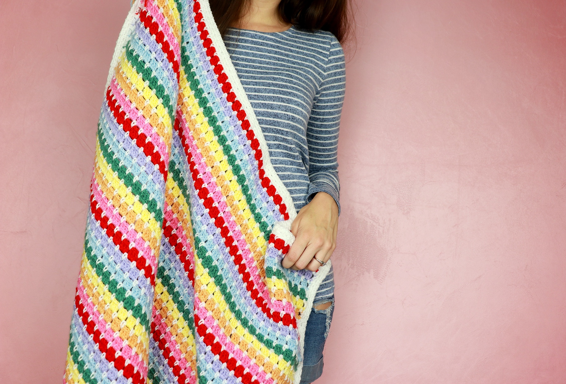 Striped Rainbow Baby Blanket