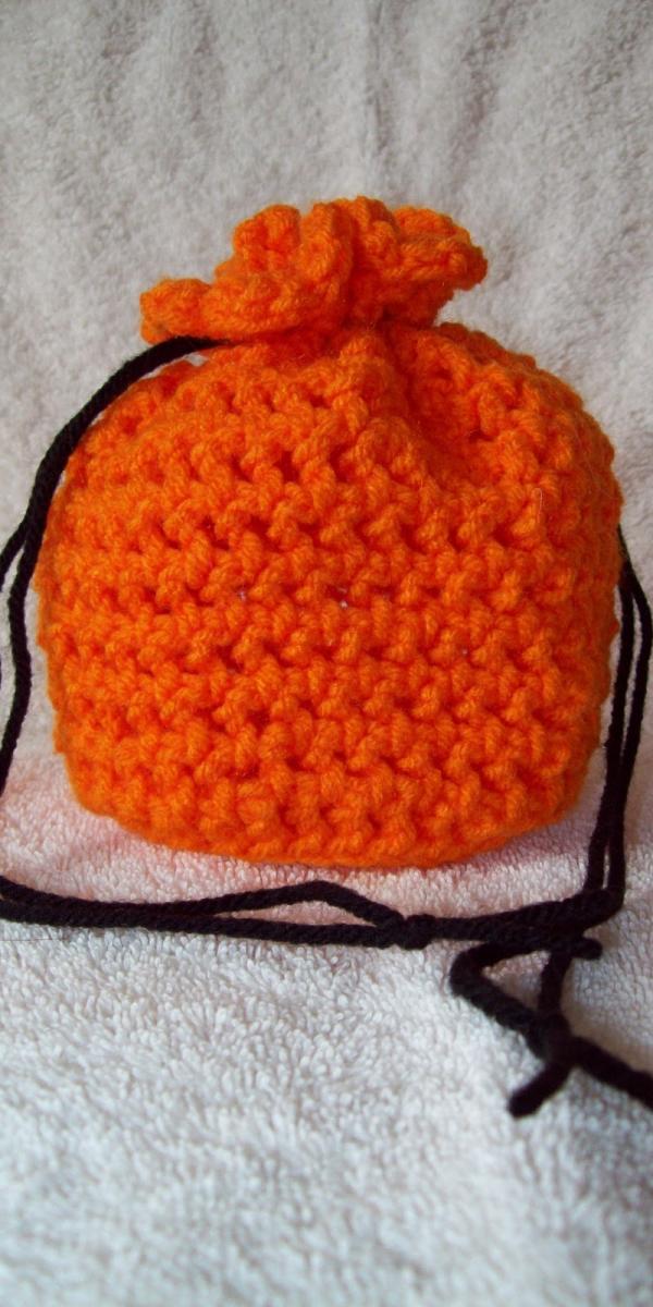 Crochet drawstring bag