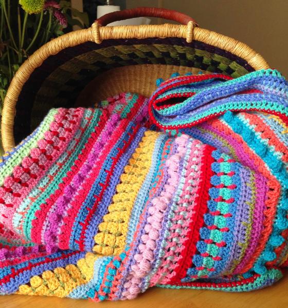 Crochet striped blanket