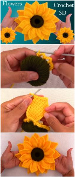 Free crochet sunflower pattern