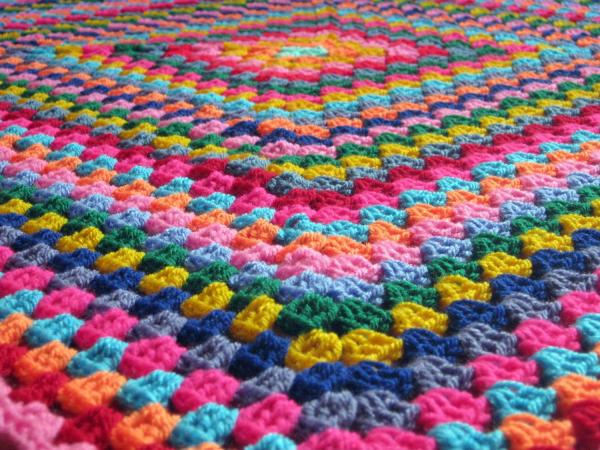 Harlequin crochet blanket